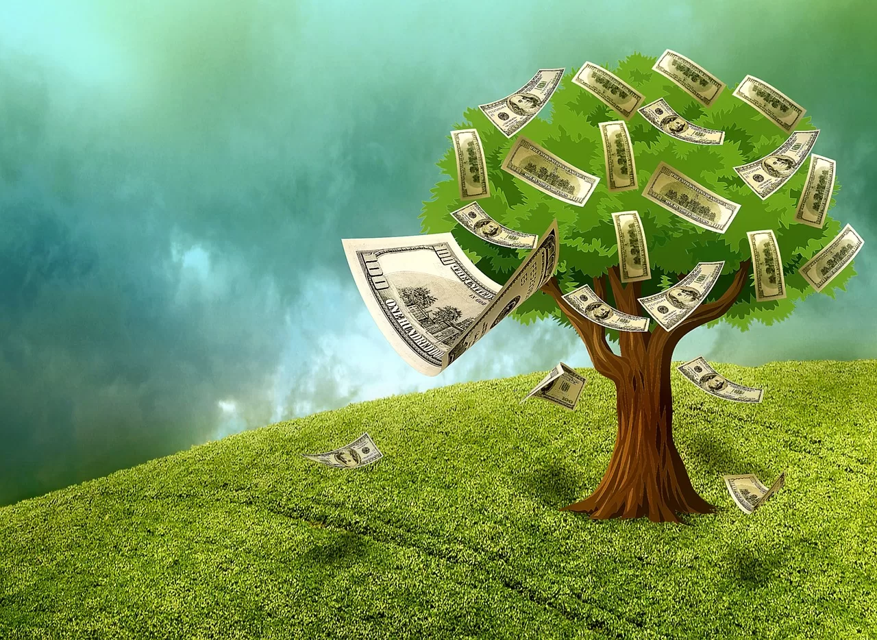 This is the pictoral image of money on trees.