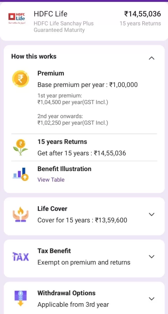 HDFC life investment plan
